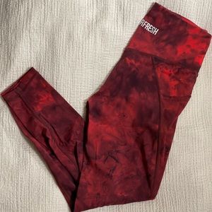 SuperFresh TieDye Fire Red leggings size S